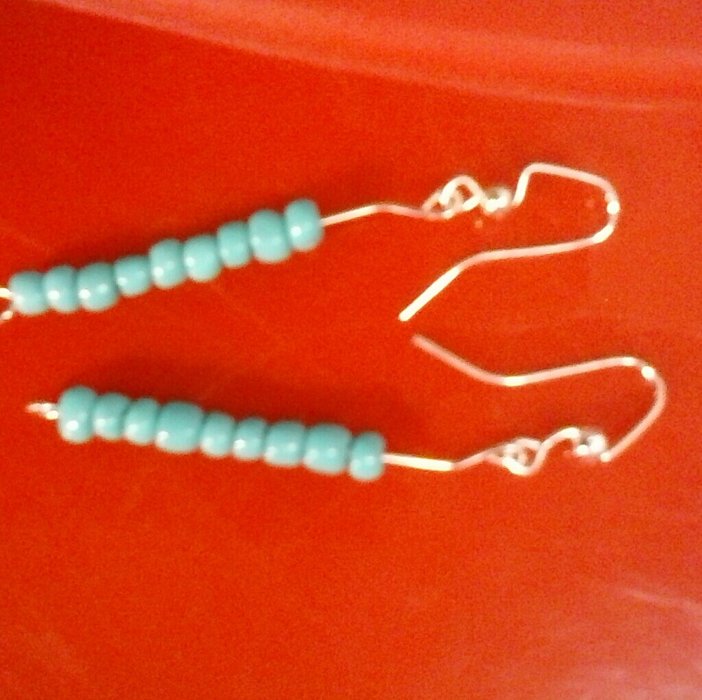 NWT Turquoise Caterpillar Dangles Glass Bead